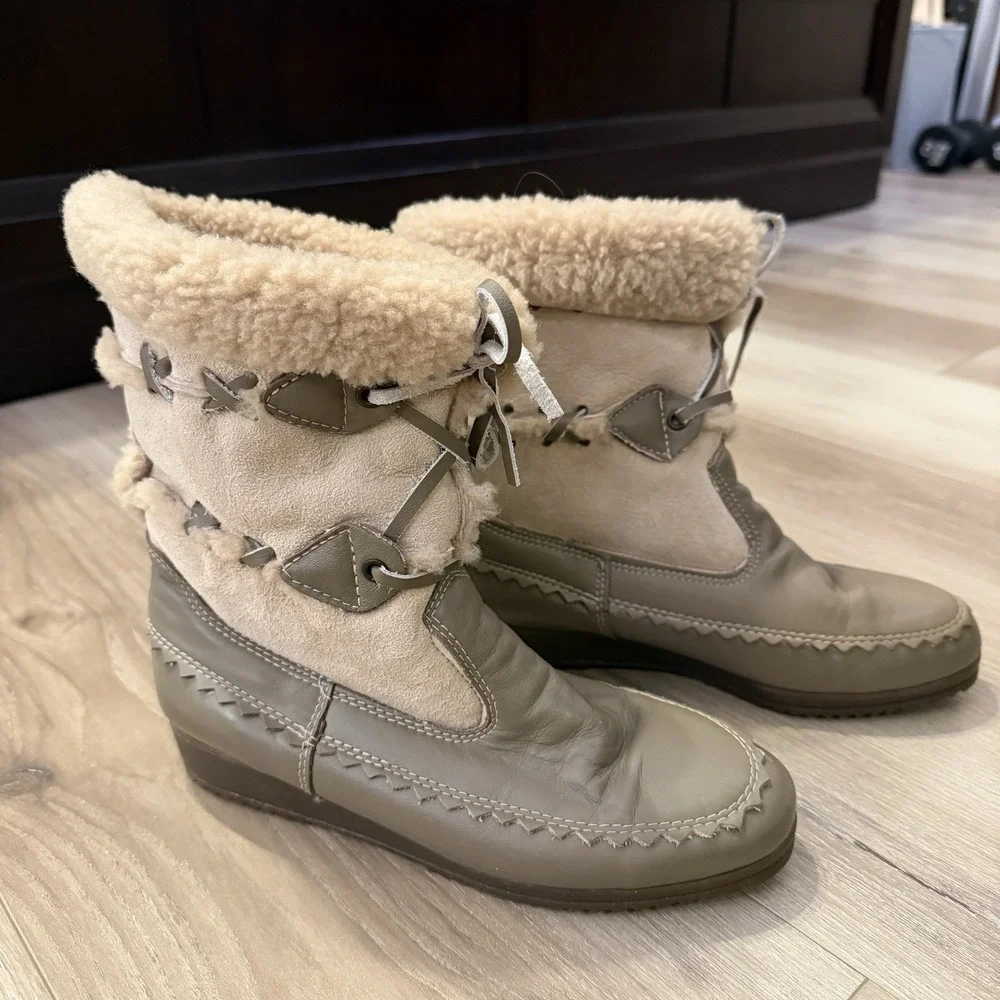 Blondo Women's Snow Boots Gray Sherling Heel, Size 7 Vintage‎ - Picture 4 of 7